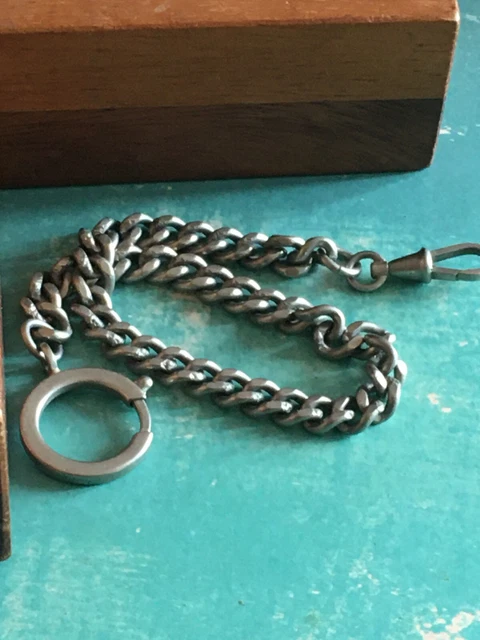 Lot De 4 Anciennes Chaînes Doubles Pour Montre à Gousset En Acier - Vintage Paris