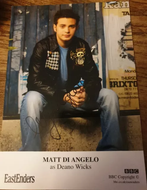 BBC EastEnders Deano Wicks Matt Di Angelo Hand Signed Cast Card Autograph