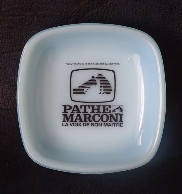 Coupelle publicitaire PATHE MARCONI La Voix De Son Maitre opaline bleu Opalex 70