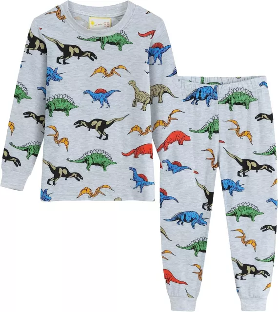 Little Hand Boys Pyjamas Dinosaur Shark Pjs Long Sleeve Nightwear Outfit 2-7T