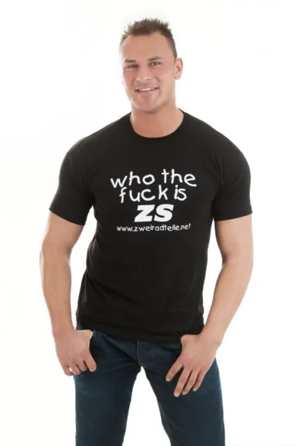 T-shirt nera ""Who the Fu.."" ZS-Shirt taglia M