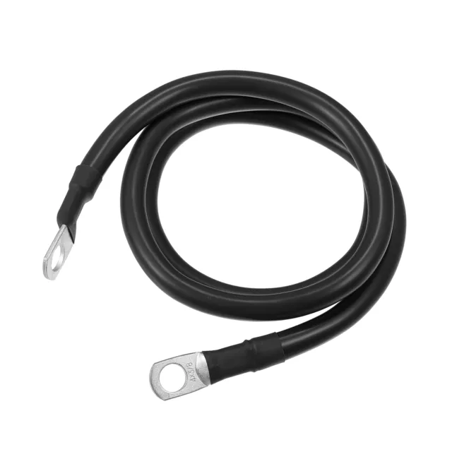 Batterie Onduleur Câble, 4 AWG Jauge 3 ft pour Voiture Noir avec 3/8" Anneau