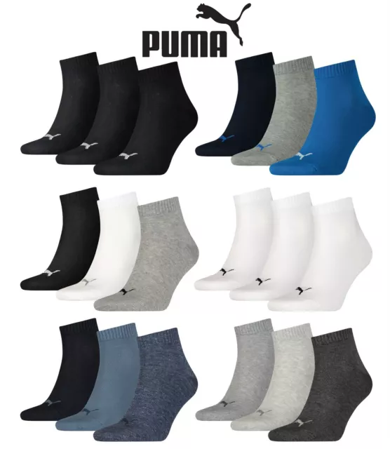 PUMA Quarter Socks Unisex Adults Ankle Trainer Sport Sock (3 PAIRS)