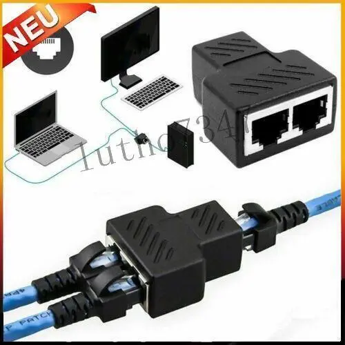Adattatore splitter RJ45 distributore di rete cavo LAN Ethernet Cat5/Cat5e/Cat6 1a2