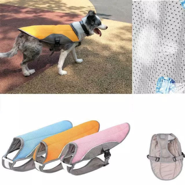 Summer Dog Cooling Vest Pet Reflective Cooler Jacket Coat Breathable Clothes Pup