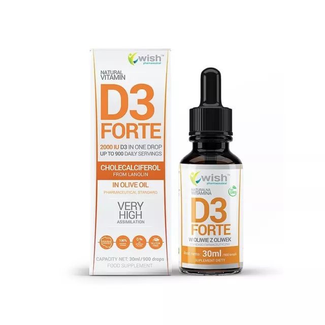 Wish Vitamin D3 FORTE 2000 IU gouttes, 30 ml