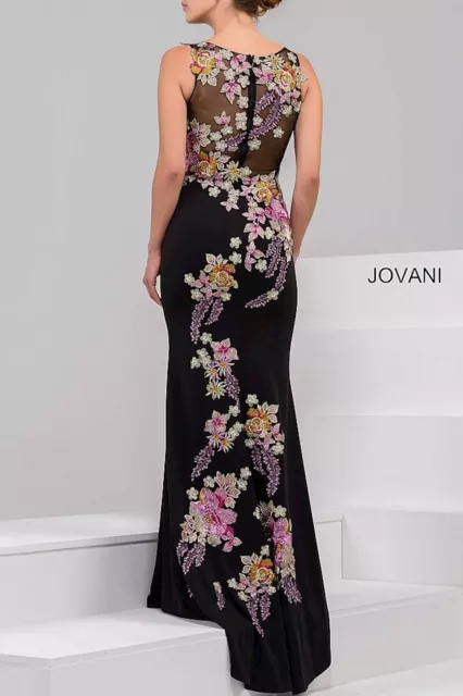 Jovani floral sequin/bead embroidered prom dress