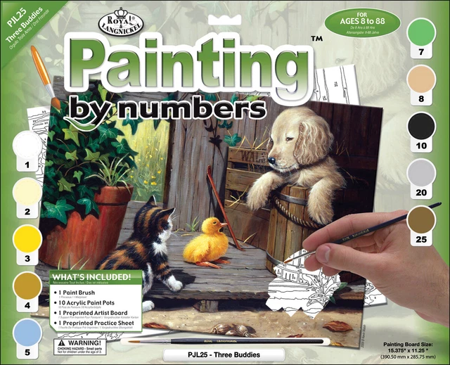 Junior Large Paint By Number Kit 15.25"X11.25"-3 Buddies -PJL-25