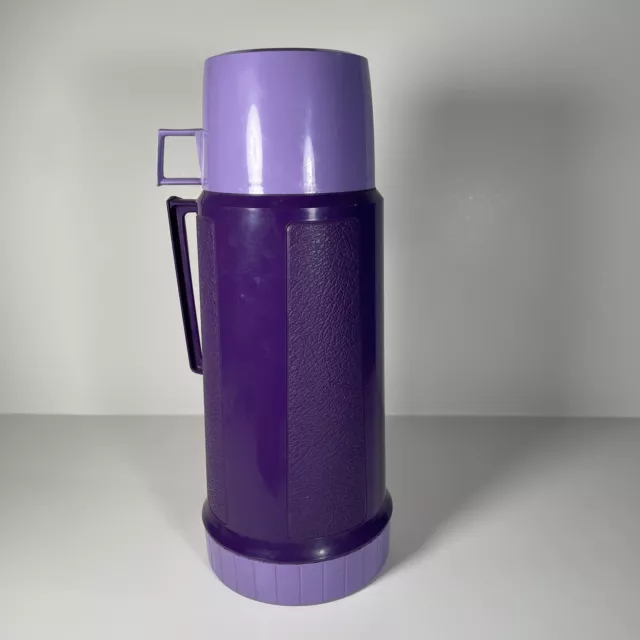 Vintage Thermos King Seeley Purple Lavender Super Quart Lunch Coffee 70s 3