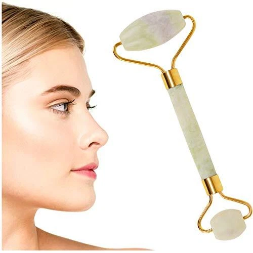 Jade Roller Jade 8657 - Massaggiatore viso con pietra massaggiante anti-invecchi