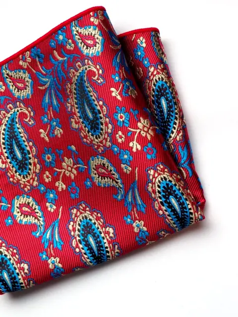 Paisley Men's Pocket square 10 Inch squared  polyester handkerchief accessory