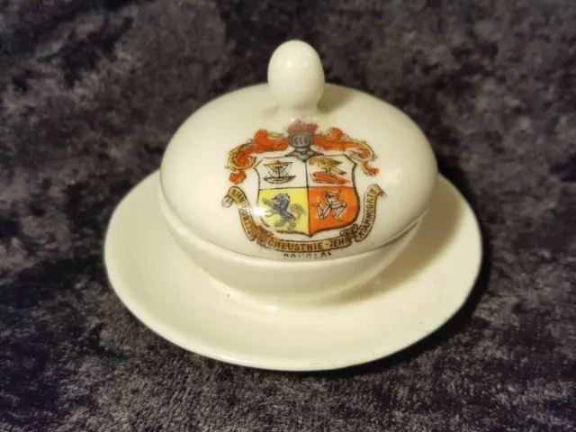 Douglas - Gemma Crested China.Lidded Pot - Manx Expats Gift or Crest Collectors