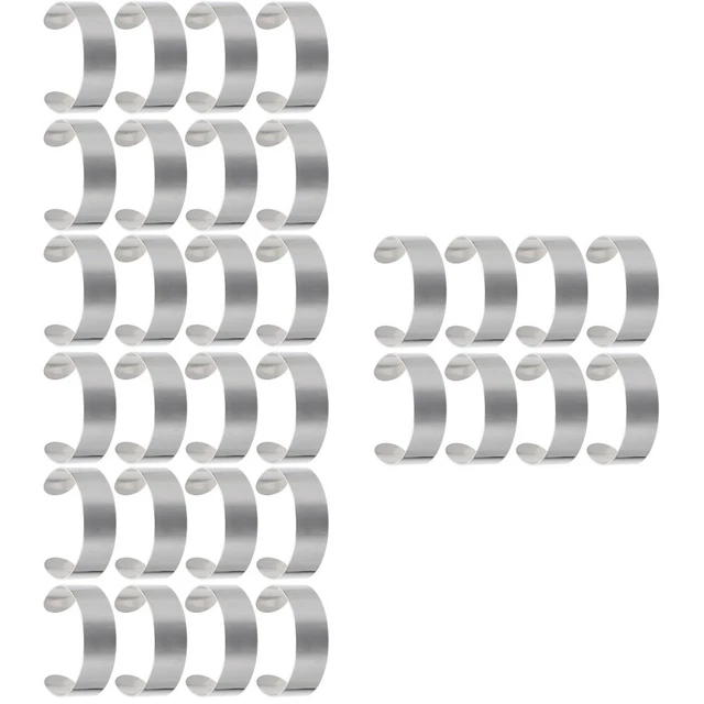 32 piezas Brazalete en blanco de acero inoxidable brazalete brazalete para