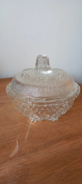 ANCIEN SUCRIER OU bonbonnière en verre vintage art deco EUR 19,99