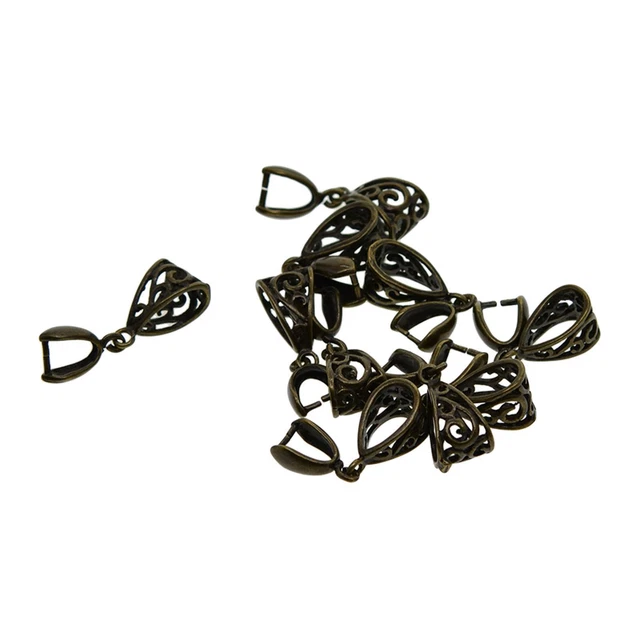 10x Bronze pincement bélière pince pince bélière fermoirs connecteur pour