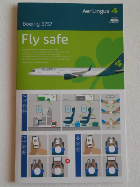 Aer Lingus ASL Boeing B757 Issue 2, Rev 0 - January 2019 Safety Card Ireland