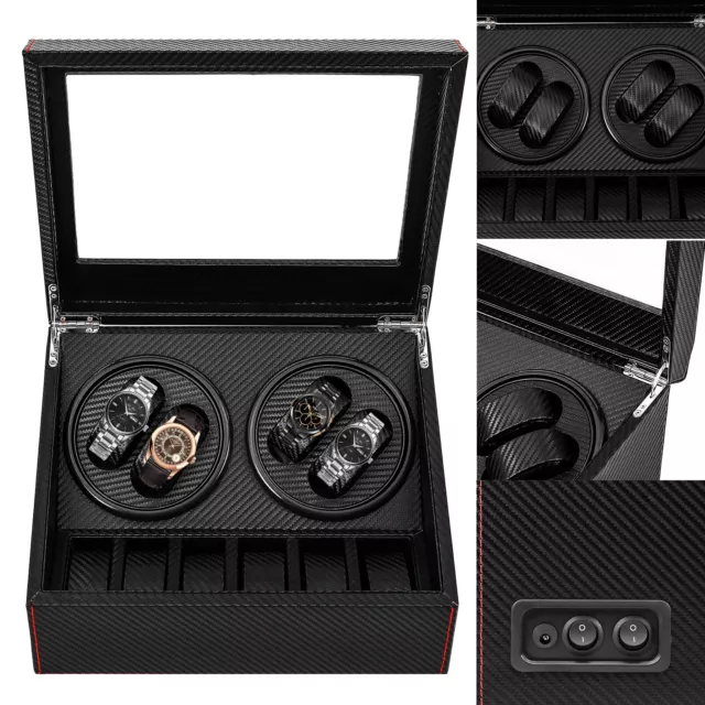 4+6 Automatic Rotation Electric Watch Winder Case Watch Display Storage Box