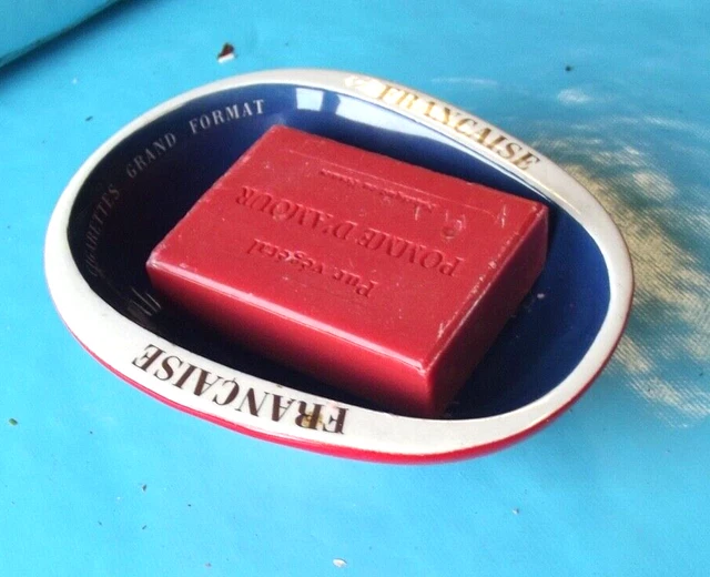 Ancien Porte savon Publicitaire Cigarettes Caporal Française Drapeau Bleu blanc