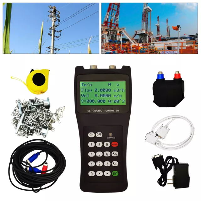 Ultrasonic Liquid Flowmeter Pipeline Portable Flow Meter TDS-100H DN50-700 USA
