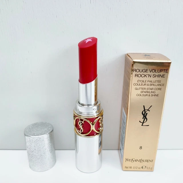 YSL ROUGE VOLUPTE Rock'N Shine Glitter Star Sparkling Lipstick 8 Rock