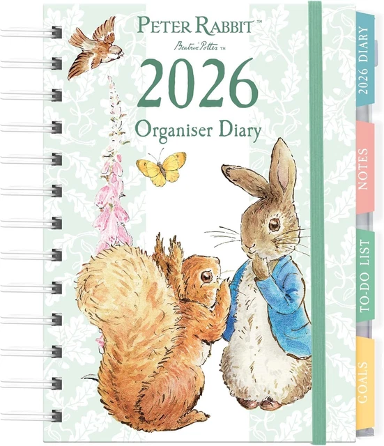 PETER RABBIT 2026 Organiser Diary | Hardback Weekly Planner with Tabs ...