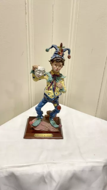 Vintage Duncan Royale Collectors Edition Hand Painted "Mask Of Clown" Statue