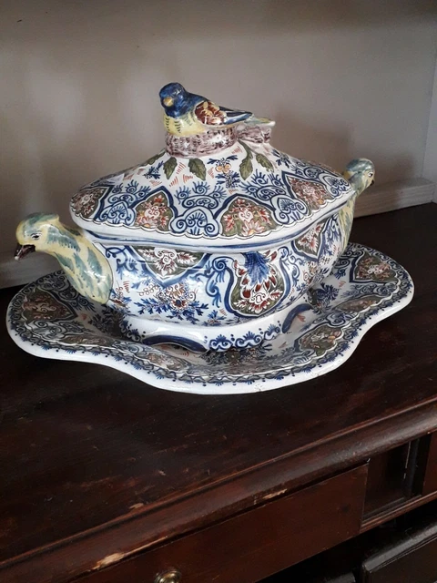 Soupiere et plat Delft Décor imari  Bon État