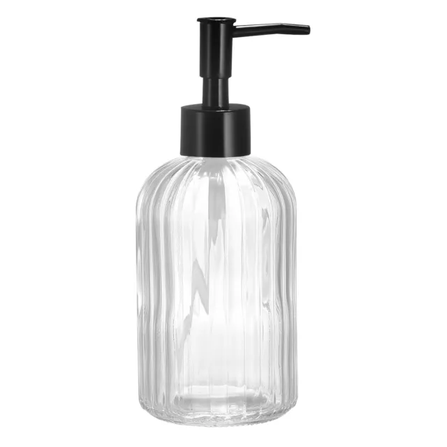 13.5Oz Glass Dish Hand Soap Dispensers with Pump for Bathroom, Clear