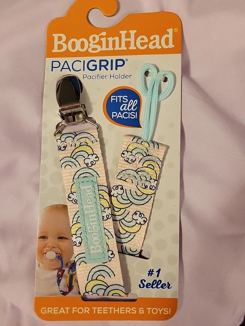 BooginHead Girl PaciGrip Baby Pacifier toy Clip Pink Rainbow New Gift Idea 0m+