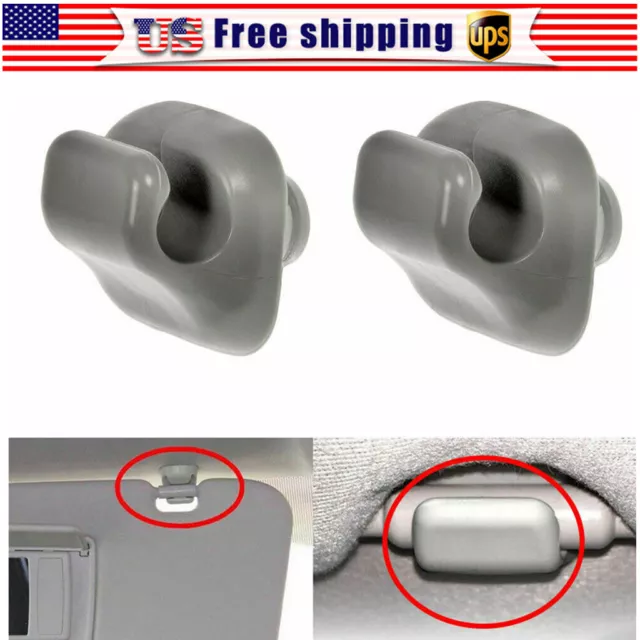 2X Sun Visor Bracket Hook Clips Hanger For Honda Civic Accord CR-V 88217S01A01ZA