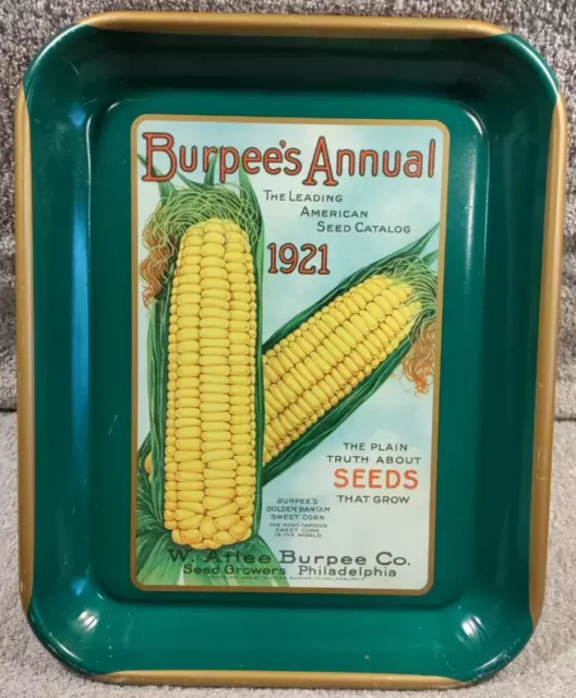 Burpee’s Annual 1921 Seed Catalog Advertising Metal Tray Philadelphia Corn