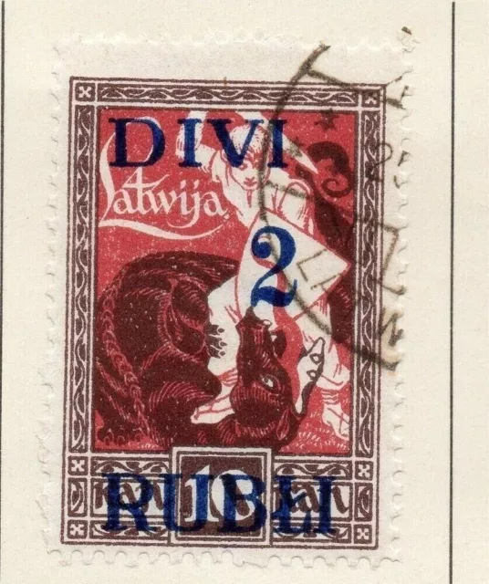 Latvia 1921 Early Issue Fine Used 2R. Surcharged 013037