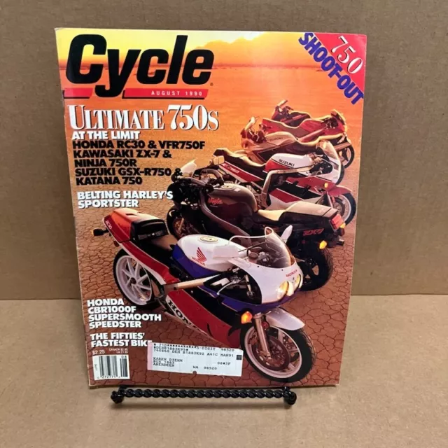 Cycle Motorcycle Magazine / August 1990 / Kawasaki Zx-7 / Katana 750