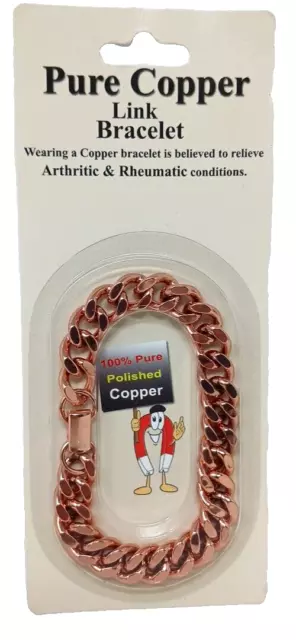 Cuban Chain Link Pure COPPER  Unisex Bracelet 8.5"  Holistic Healing Pain #J-7