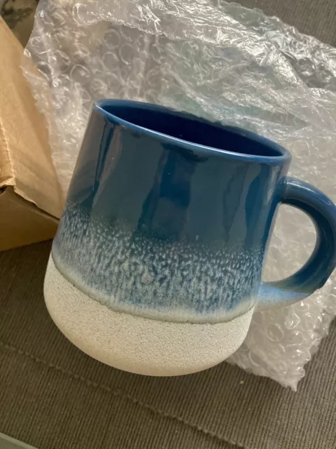 Sass & Belle Mojave Blue Ombre Glaze Stoneware Tea Coffee Mug Cup Modern Gift