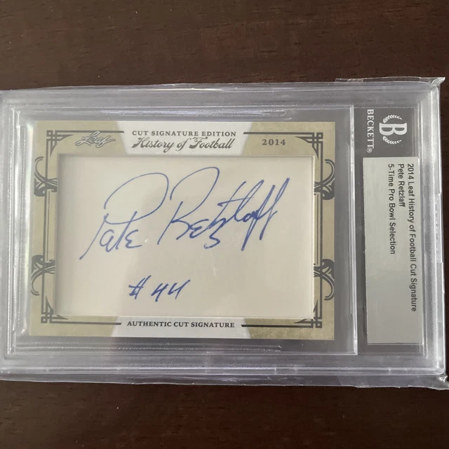 PETE RETZLAFF CUT Signature Auto Leaf History of Football Beckett NICE