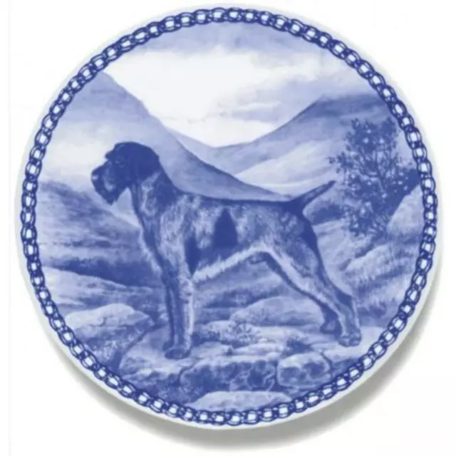 German Wirehaired Pointer - Dog Plate made in Denmark Fine European Porcelain