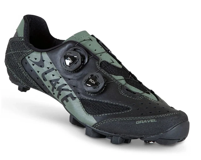 Lake GX238-X Gravel Bike Shoe UK 8 Wide Beetle Black SPD Mountain Bike Shoe EU42