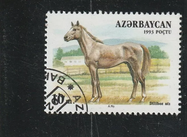 L5091 AZERBAIJAN - Timbre Y & T N°  Oblitéré - 1993  Cheval Horse