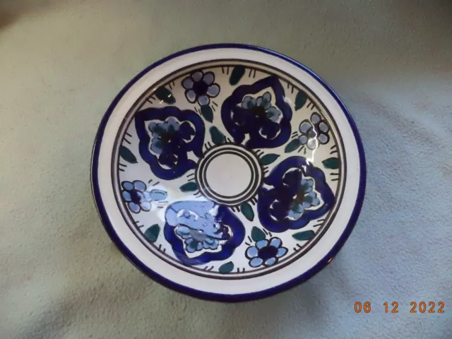 Vintage handbemalte marokkanische Fayence Keramikschüssel