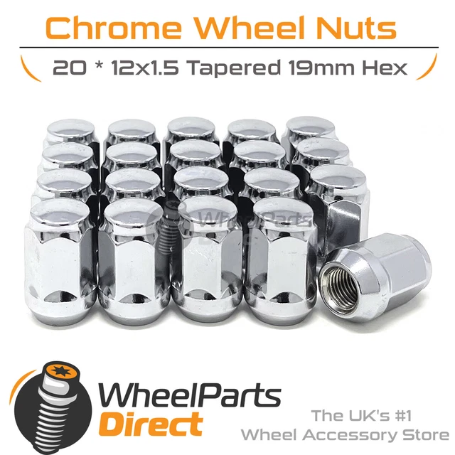 Black Alloy Wheel Nuts (16) 12x1.5 Bolts For Mazda MX-5 Mk2 1998-2005