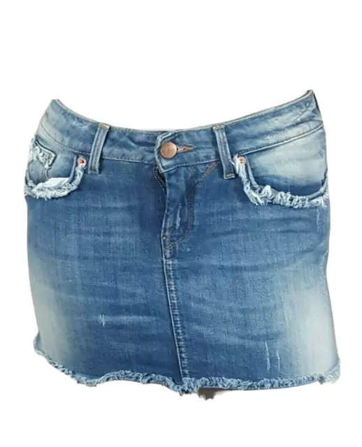 Valeur  55 € Reiko W 24 Taille 34 NEUF mini jupe en jeans jean denim bleu femme