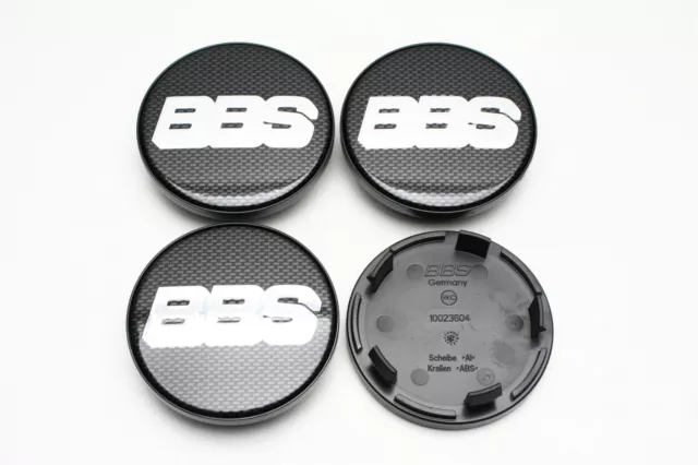 4x Original BBS mittlere Kappen schwarz Carbon BBS CH-R CK VZ 10023604 70,6 mm NEU