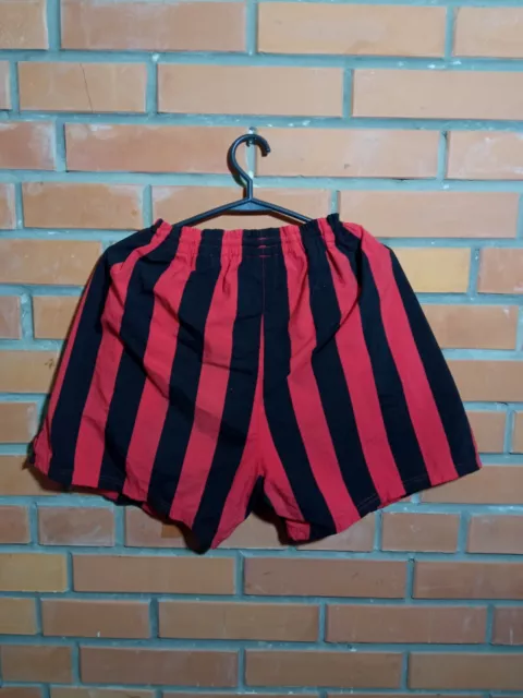 Pantaloncini da calcio vintage Adidas rosso nero anni '90 poliestere taglia L 2