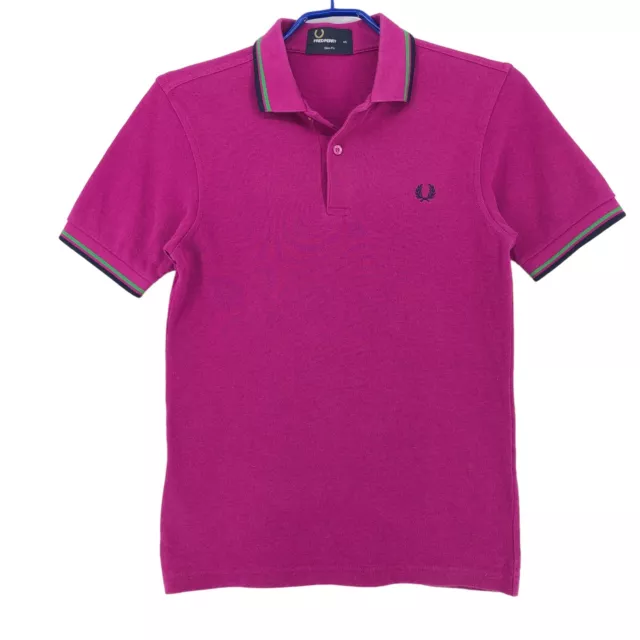 Fred Perry Hommes Rose Col Polo T-Shirt TAILLE XS