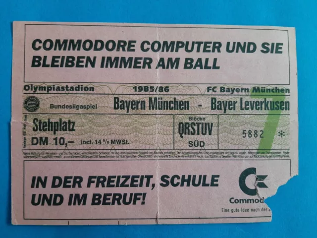 1 Sammler Ticket Saison 1985/86 / Bayern München-Bayer Leverkusen