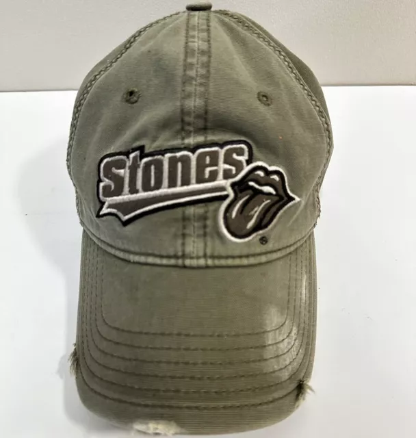 Gorra de béisbol vintage de los Rolling Stones papá sombrero correa trasera lengua clásica logotipo camuflado