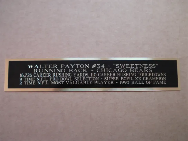 Walter Payton Chicago Bears Nameplate For A Football Jersey Case 1.5" X 8"