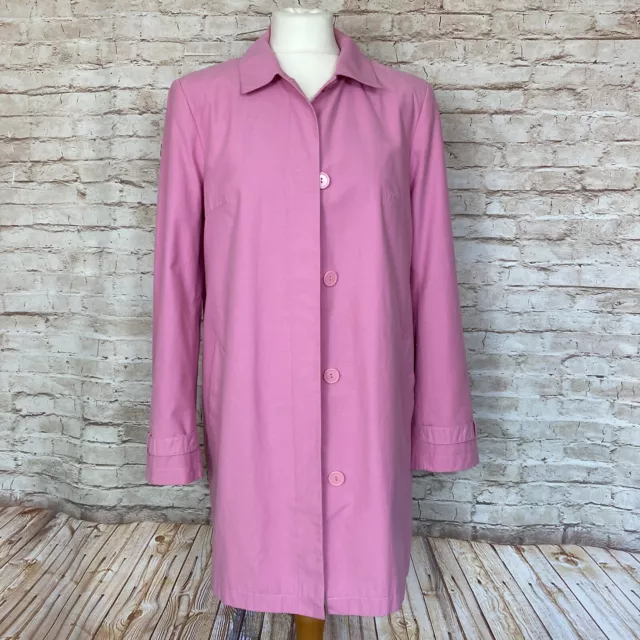 Womans Pink Coat Retro 60s Mod Style Lightweight Rain Mac