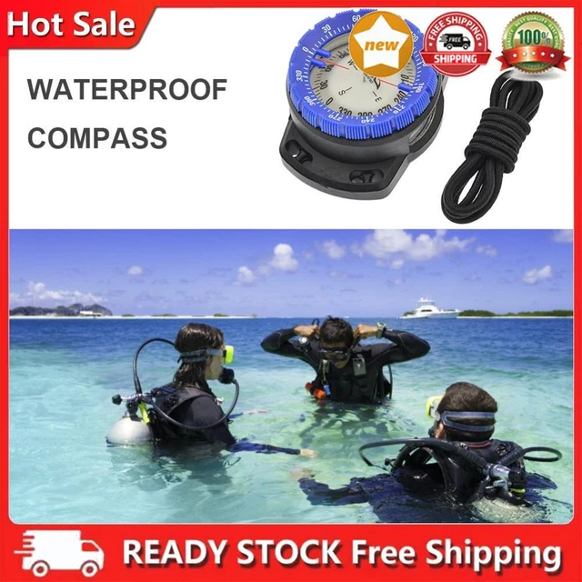 Outdoor-Camping-Kompass, wasserdicht, leuchtend, Unterwasseruhr (blau)